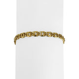 18k Yellow Gold 5.3g Hollow Light 5mm Fancy Curb Link Bracelet Italy 8"
