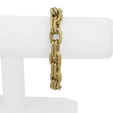 18k Yellow Gold 23.7g Heavy Thick Double Oval Cable Link Bracelet Italy 7.75"