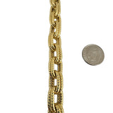 18k Yellow Gold 23.7g Heavy Thick Double Oval Cable Link Bracelet Italy 7.75"
