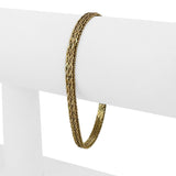 18k Yellow Gold 12g Solid Vintage 5mm Beaded Mirror Bar Link Bracelet 7"