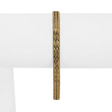 18k Yellow Gold 12g Solid Vintage 5mm Beaded Mirror Bar Link Bracelet 7"