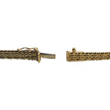18k Yellow Gold 12g Solid Vintage 5mm Beaded Mirror Bar Link Bracelet 7"