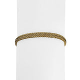 18k Yellow Gold 12g Solid Vintage 5mm Beaded Mirror Bar Link Bracelet 7"