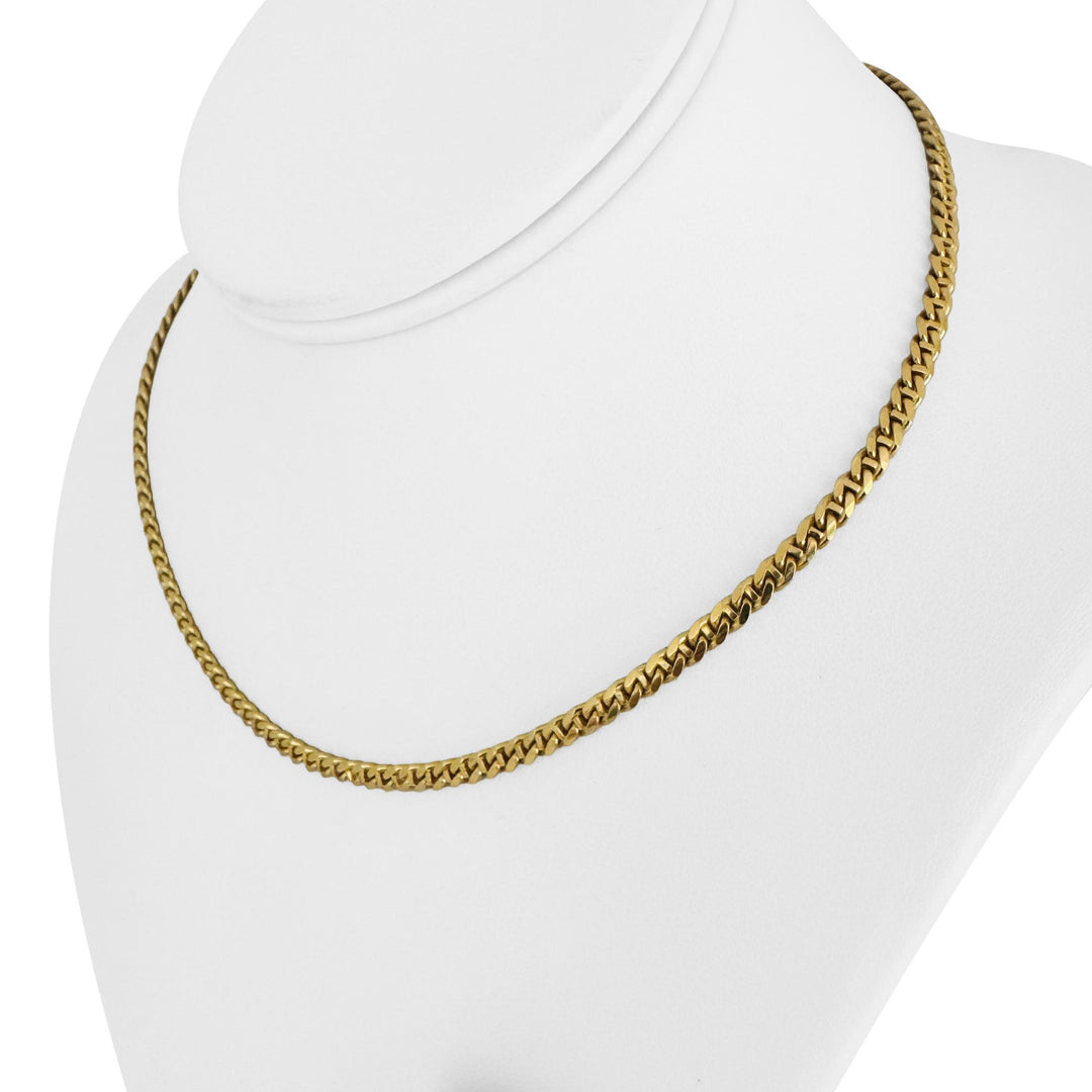 18k Yellow Gold 19.3g Solid UnoAErre 3.5mm Mariner Link Chain Necklace Italy 16"