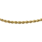 18k Yellow Gold 13.3g Hollow Vintage 4mm Rope Chain Necklace Italy 24"