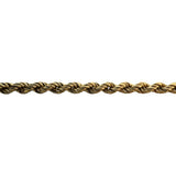 18k Yellow Gold 13.3g Hollow Vintage 4mm Rope Chain Necklace Italy 24"
