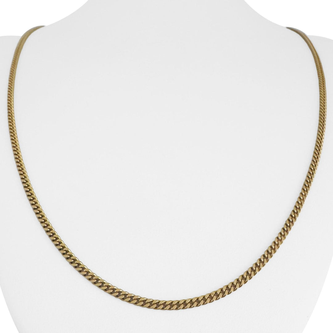 18k Yellow Gold 15.7g Solid Thin 2.5mm Cuban Curb Link Chain Necklace Italy 24"