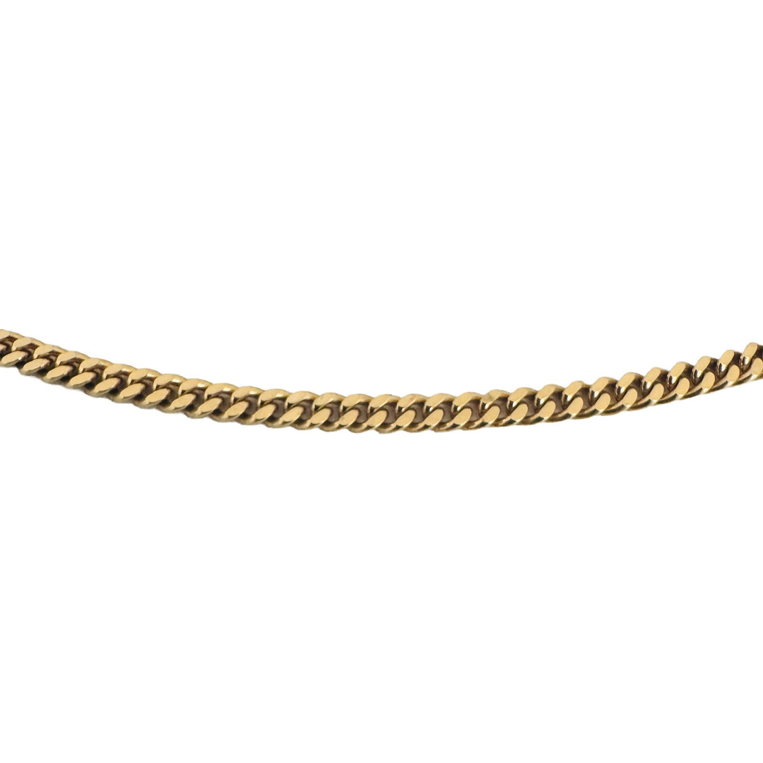 18k Yellow Gold 15.7g Solid Thin 2.5mm Cuban Curb Link Chain Necklace Italy 24"