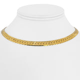 14k Yellow Gold 24g Solid Thick Herringbone Link Choker Necklace Italy 15"