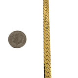 14k Yellow Gold 24g Solid Thick Herringbone Link Choker Necklace Italy 15"
