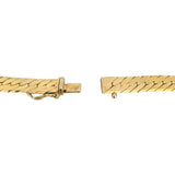 14k Yellow Gold 24g Solid Thick Herringbone Link Choker Necklace Italy 15"