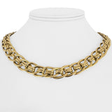 14k Yellow Gold 30.4g Thick Polished 12mm Fancy Link Necklace Italy 17"