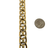 14k Yellow Gold 30.4g Thick Polished 12mm Fancy Link Necklace Italy 17"