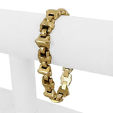 14k Yellow Gold 41.3g Solid Heavy Vintage 13mm Fancy Link Bracelet 7.5"