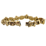 14k Yellow Gold 41.3g Solid Heavy Vintage 13mm Fancy Link Bracelet 7.5"