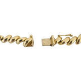 14k Yellow Gold 12.7g Ladies Polished 7mm San Marco Link Bracelet 7.25"