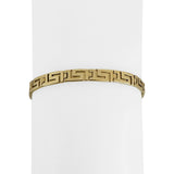 14k Yellow Gold 8.7g Greek Key 5mm Panel Link Bracelet 6.5"