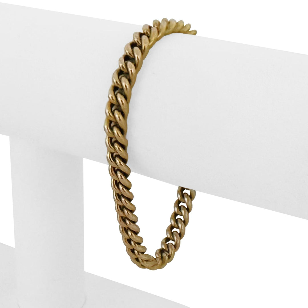 14k Yellow Gold 28.4g Solid Vintage 6mm Ladies Curb Link Bracelet 7"