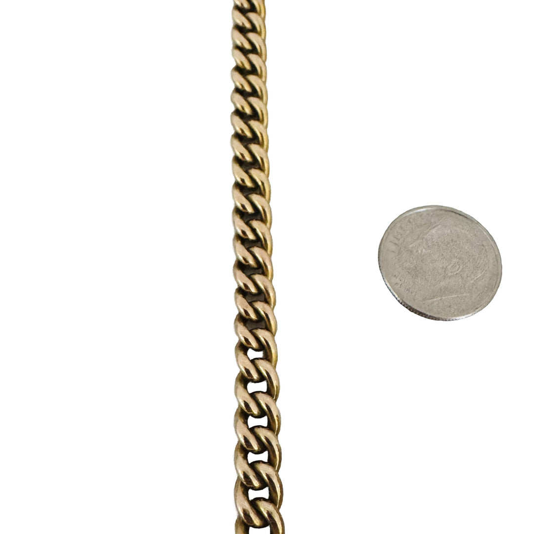 14k Yellow Gold 28.4g Solid Vintage 6mm Ladies Curb Link Bracelet 7"