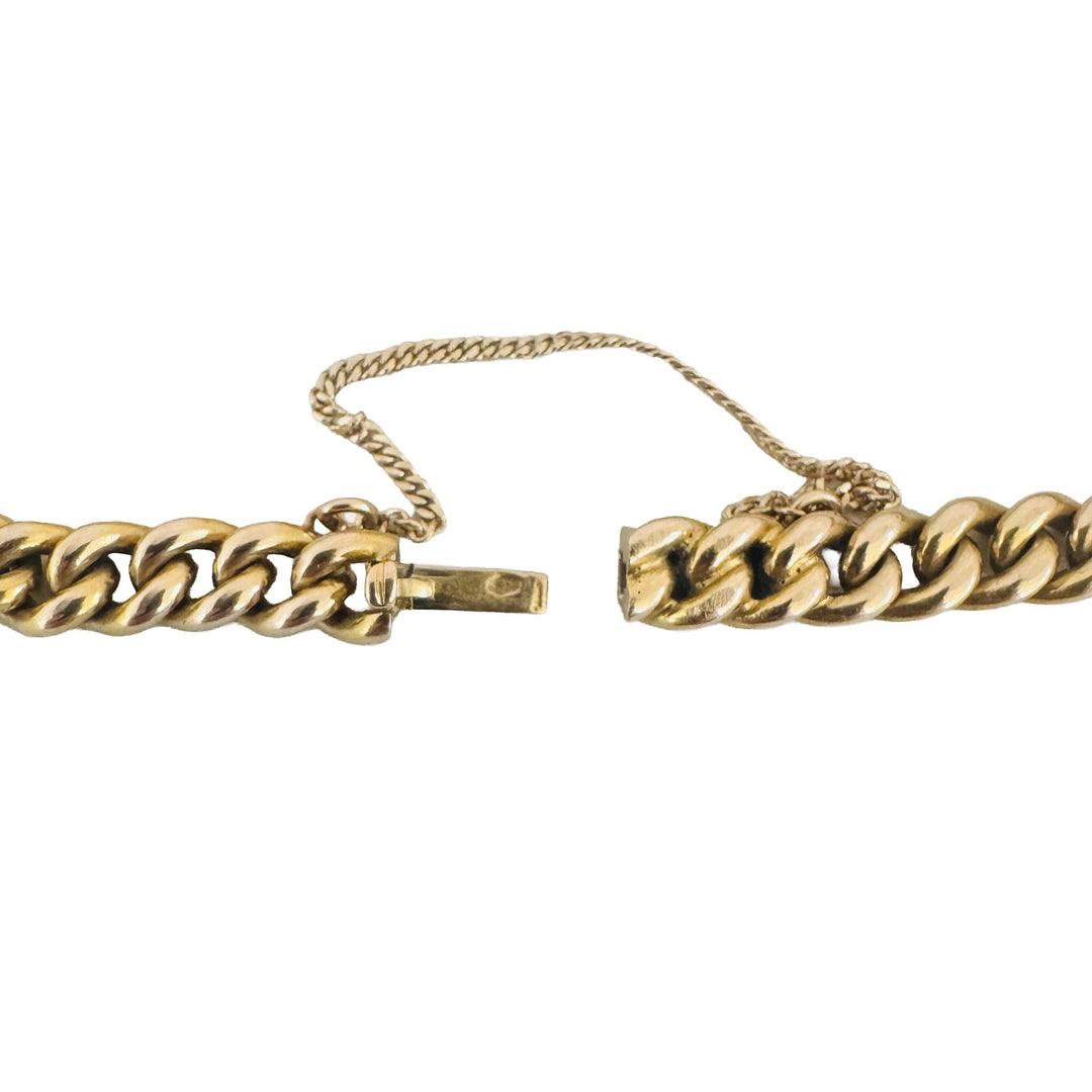 14k Yellow Gold 28.4g Solid Vintage 6mm Ladies Curb Link Bracelet 7"