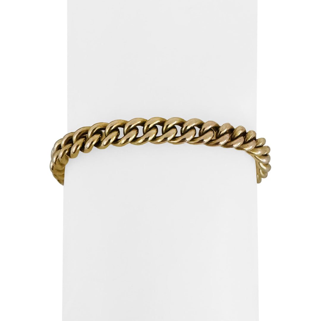 14k Yellow Gold 28.4g Solid Vintage 6mm Ladies Curb Link Bracelet 7"