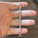10k White and Rose Gold 1.5cttw Two Tone Fancy Link Bracelet 7.5"
