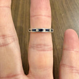 EFFY 18k White Gold Sapphire and Diamond Band Ring Size 7