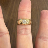 Antique 18k Yellow Gold and 0.50cttw OEC Diamond Starburst Ring Size 8.75