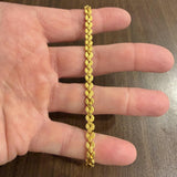 24k Pure Yellow Gold 14.5g Solid Heavy 5.5mm Panther Link Bracelet 7"