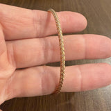 14k Rose Gold 5.6g Woven Flex 2.5mm Bangle Bracelet Italy 7"