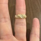 18k Yellow and 0.40cttw Pave Set Diamond Twist Ring Size 6.25