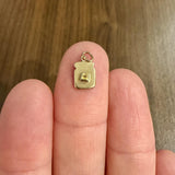 14k Yellow Gold and Yellow Sapphire Vintage Piece of Toast Charm