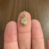 18k Yellow Gold and 0.34ct Marquise Diamond Vintage Charm Pendant