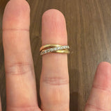 Cartier Vintage 18k Tri Tone Gold and Diamond Rolling Bands Ring Size 55