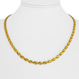 24k Pure Yellow Gold 18.9g Solid Diamond Cut Fancy X Link Necklace 18"