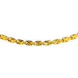 24k Pure Yellow Gold 18.9g Solid Diamond Cut Fancy X Link Necklace 18"