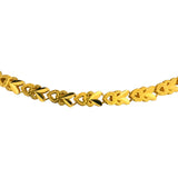 24k Pure Yellow Gold 23.6g Solid Diamond Cut Fancy Heart Link Necklace 18"