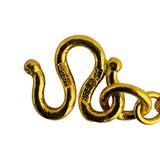 24k Pure Yellow Gold 23.6g Solid Diamond Cut Fancy Heart Link Necklace 18"