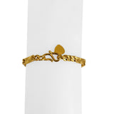 24k Pure Yellow Gold 18.2g Solid Diamond Cut Station Curb Link Bracelet 6.5"
