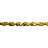 24k Pure Yellow Gold 8.9g Solid Diamond Cut Fancy Heart Link Bracelet 6.5"