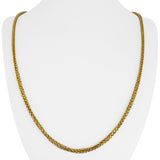 22k Yellow Gold 11.3g Squared 3mm Wheat Link Chain Necklace 24.5"