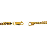 22k Yellow Gold 11.3g Squared 3mm Wheat Link Chain Necklace 24.5"