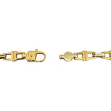 18k Yellow and White Gold 39.4g Solid Heavy Fancy Square Link Necklace Italy 20"