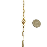 18k Yellow Gold 21.4g Solid Vintage Ribbed Station Cable Link Necklace 28"
