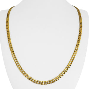 18k Yellow Gold 27.8g Solid Diamond Cut 4.5mm Curb Link Chain Necklace 23.5"