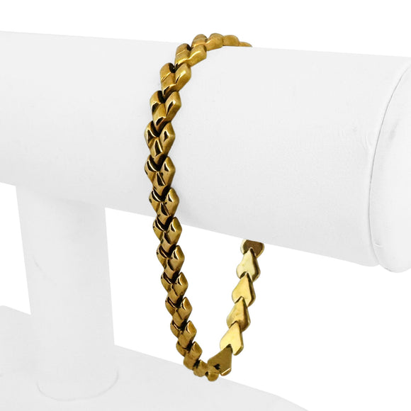 18k Yellow Gold 15.4g Ladies Vintage 7mm Fancy Link Bracelet Italy 7.5