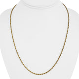 18k Yellow Gold 4.2g Hollow Light 2.2mm Milor Rope Chain Necklace Italy 20"