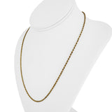 18k Yellow Gold 4.2g Hollow Light 2.2mm Milor Rope Chain Necklace Italy 20"