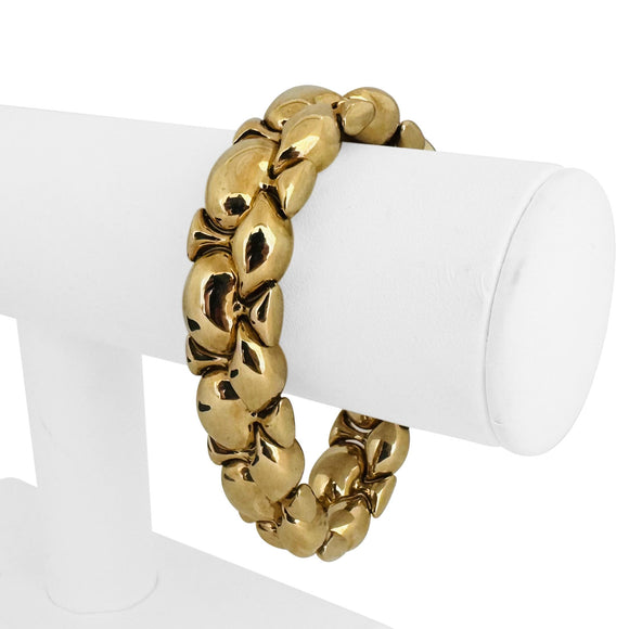 14k Yellow Gold 43.7g Polished Thick 16mm Puffed Fancy Link Bracelet Italy 7.5