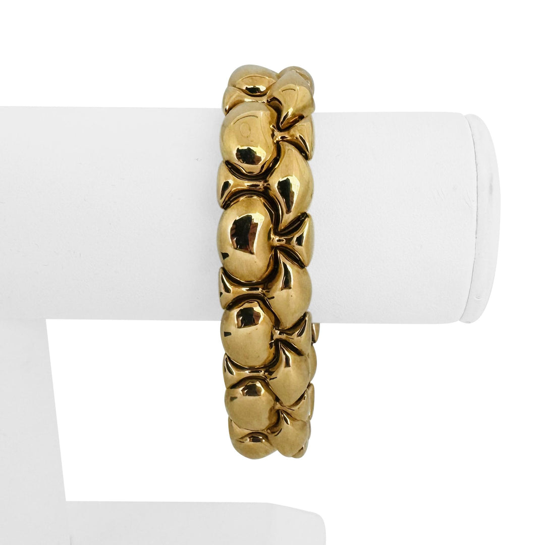 14k Yellow Gold 43.7g Polished Thick 16mm Puffed Fancy Link Bracelet Italy 7.5"